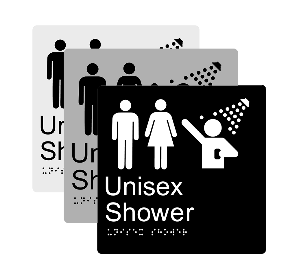 BSA Unisex Shower Braille Signs Australia